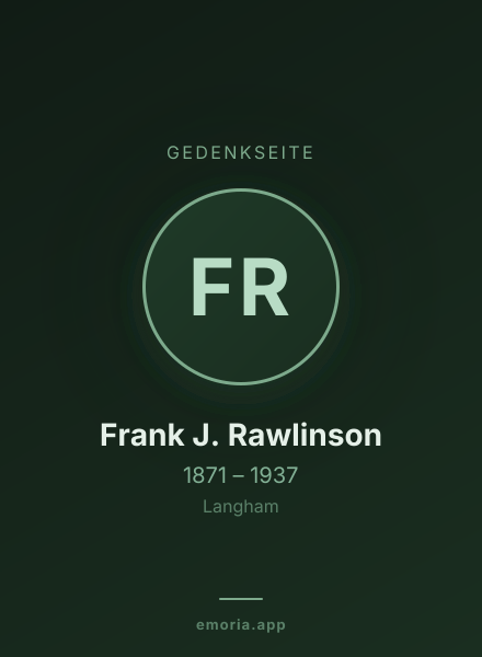Gedenkportrait von Frank J. Rawlinson