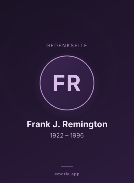 Gedenkportrait von Frank J. Remington
