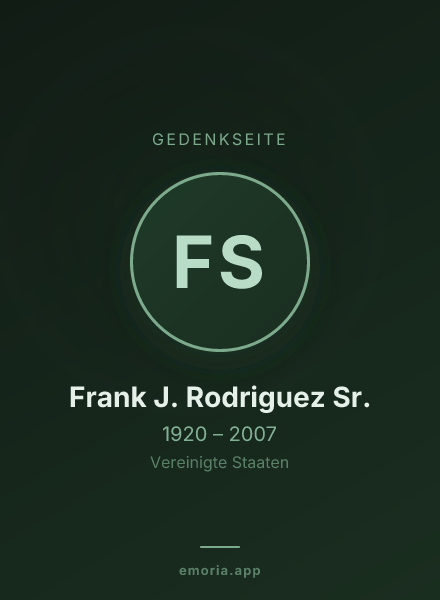 Gedenkportrait von Frank J. Rodriguez Sr.
