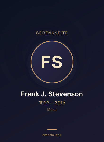 Gedenkportrait von Frank J. Stevenson