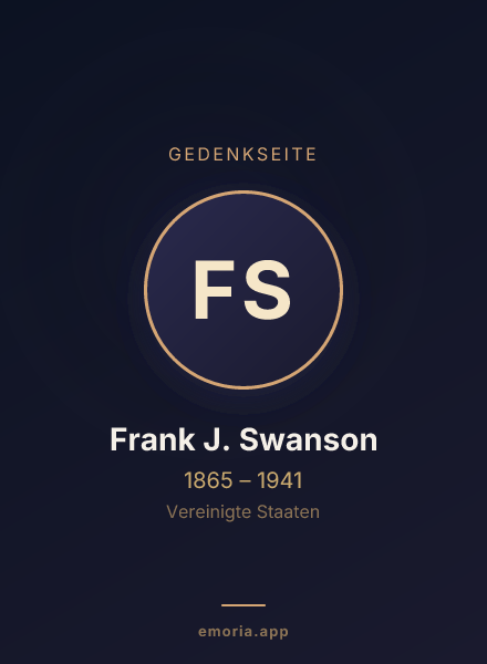 Gedenkportrait von Frank J. Swanson