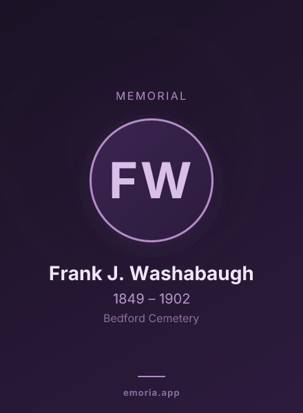 Memorial portrait of Frank J. Washabaugh