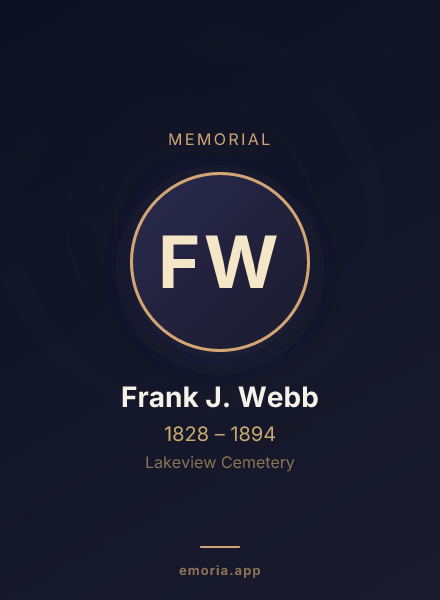 Memorial portrait of Frank J. Webb