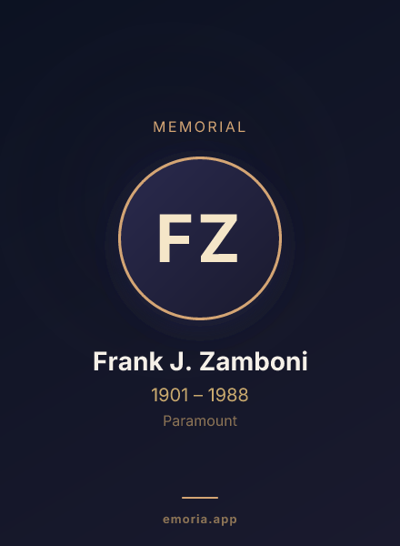 Memorial portrait of Frank J. Zamboni