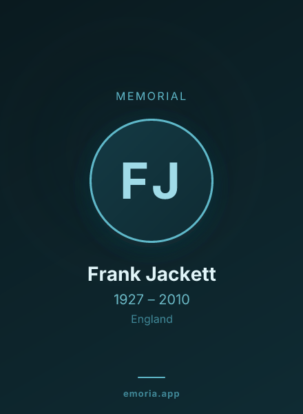 Memorial portrait of Frank Jackett