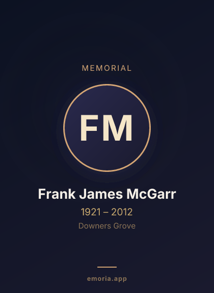 Memorial portrait of Frank James McGarr