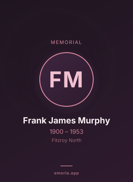 Memorial portrait of Frank James Murphy