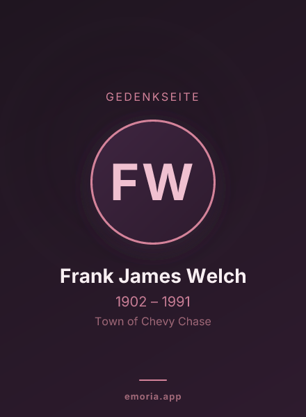 Gedenkportrait von Frank James Welch
