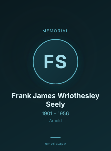 Memorial portrait of Frank James Wriothesley Seely