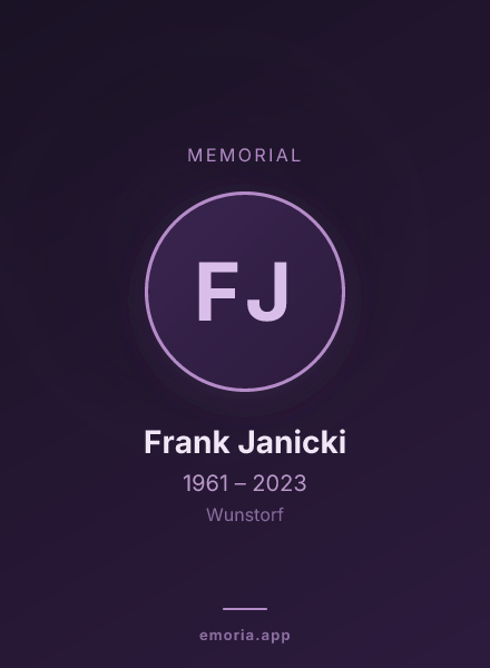 Memorial portrait of Frank Janicki