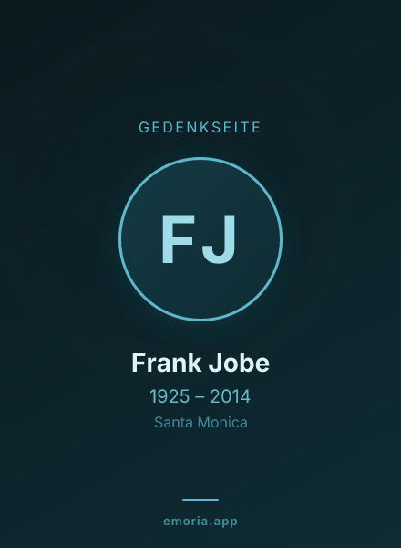 Gedenkportrait von Frank Jobe