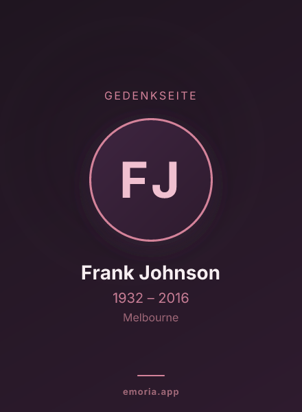 Gedenkportrait von Frank Johnson