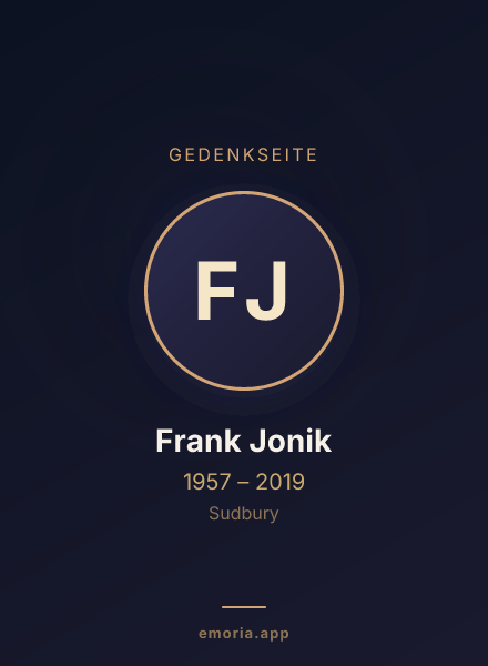 Gedenkportrait von Frank Jonik