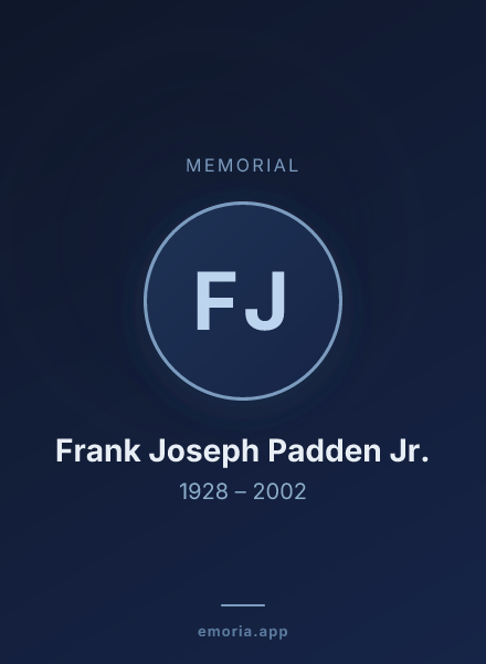 Memorial portrait of Frank Joseph Padden Jr.