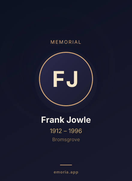 Memorial portrait of Frank Jowle