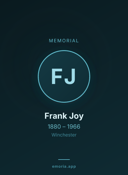 Memorial portrait of Frank Joy