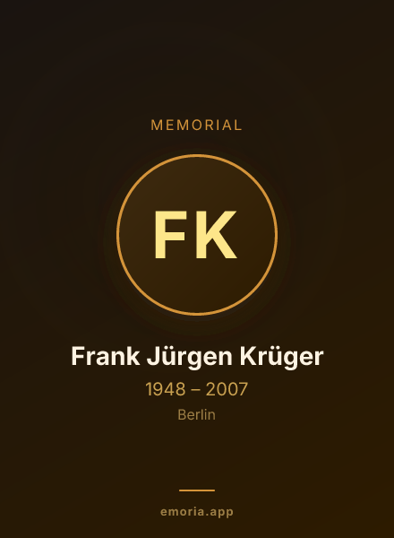 Memorial portrait of Frank Jürgen Krüger