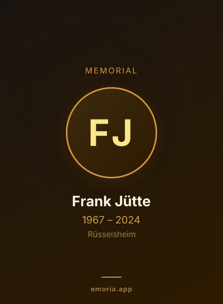 Memorial portrait of Frank Jütte