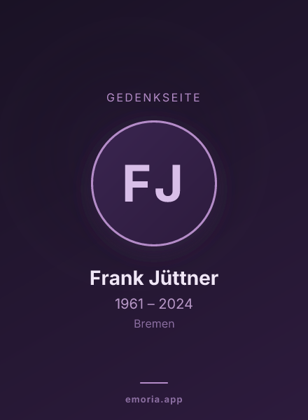 Gedenkportrait von Frank Jüttner