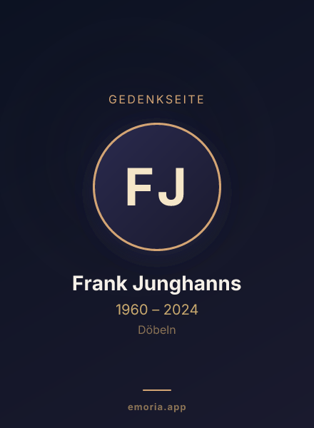 Gedenkportrait von Frank Junghanns