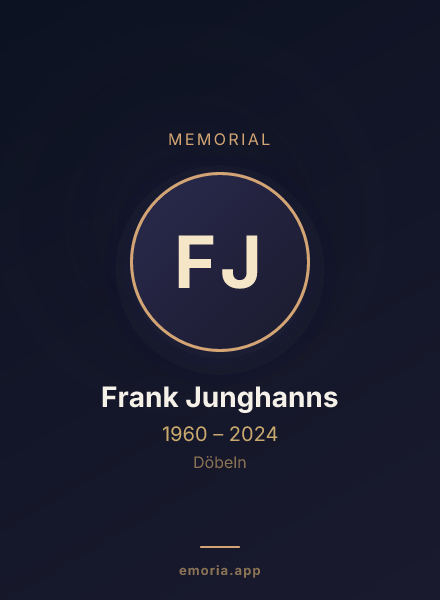 Memorial portrait of Frank Junghanns