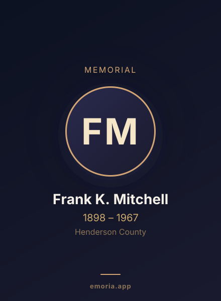 Memorial portrait of Frank K. Mitchell