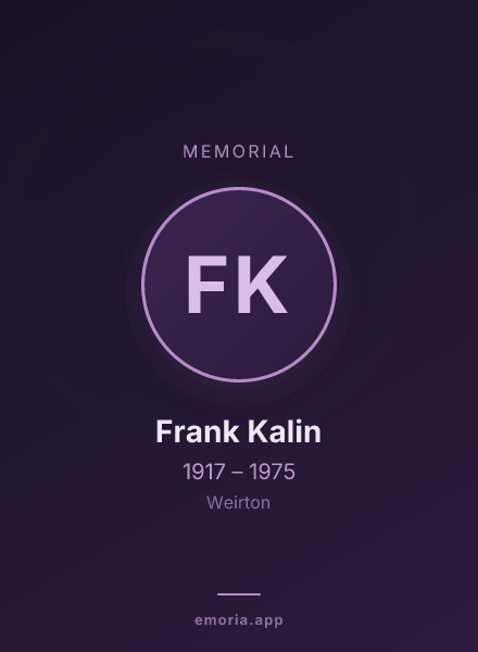 Memorial portrait of Frank Kalin