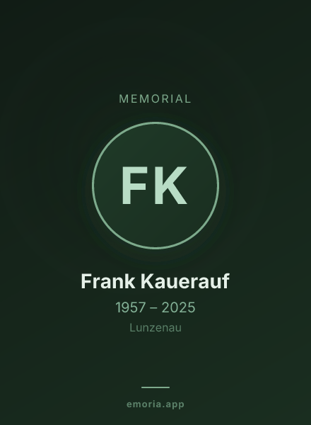 Memorial portrait of Frank Kauerauf