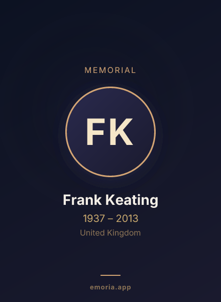 Memorial portrait of Frank Keating