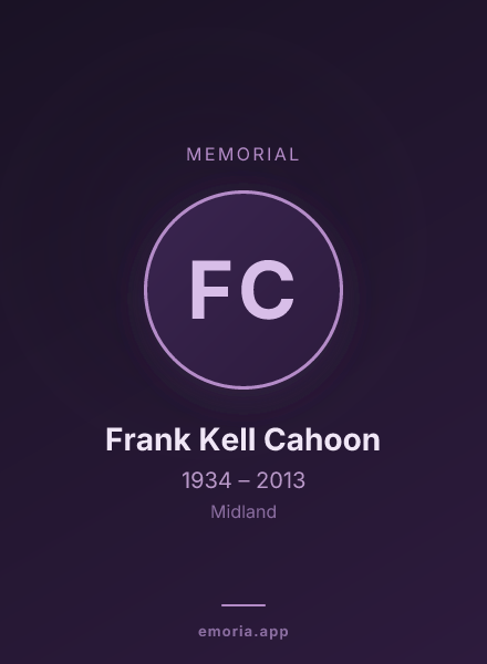 Memorial portrait of Frank Kell Cahoon