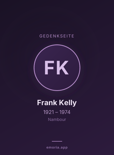 Gedenkportrait von Frank Kelly