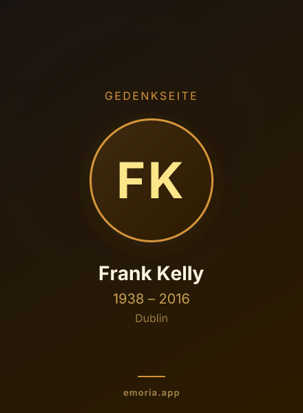 Gedenkportrait von Frank Kelly