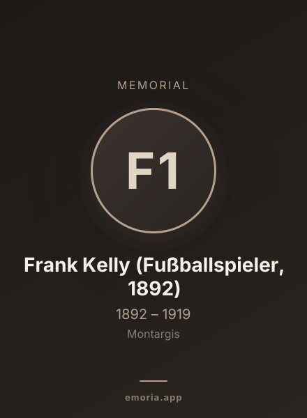 Memorial portrait of Frank Kelly (Fußballspieler, 1892)