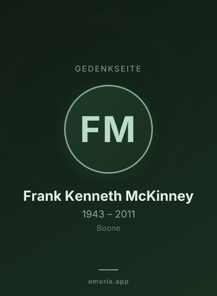Gedenkportrait von Frank Kenneth McKinney