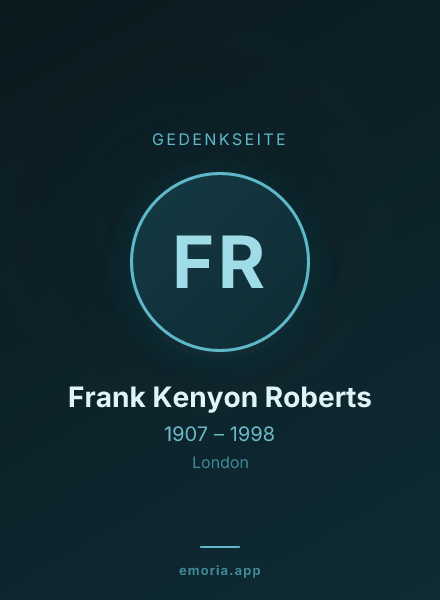 Gedenkportrait von Frank Kenyon Roberts