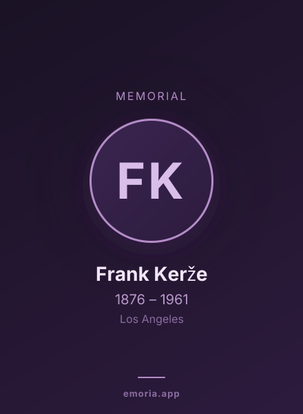 Memorial portrait of Frank Kerže