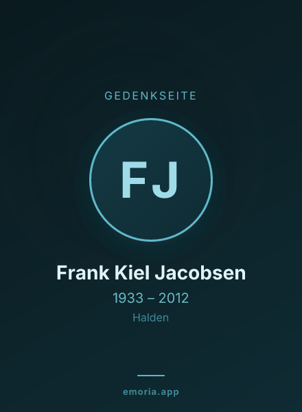 Gedenkportrait von Frank Kiel Jacobsen