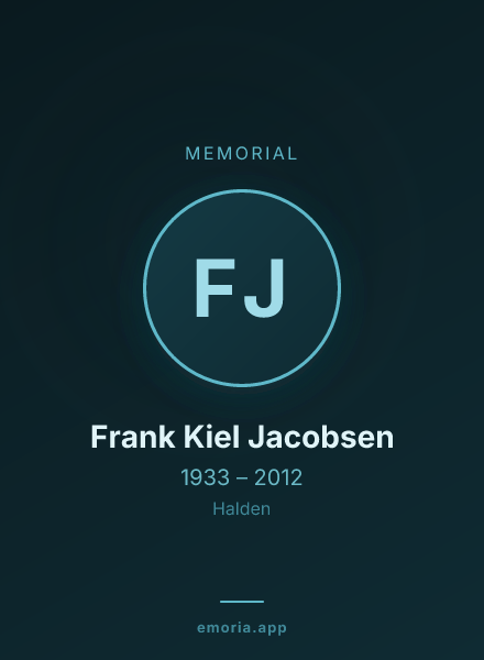 Memorial portrait of Frank Kiel Jacobsen
