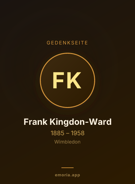 Gedenkportrait von Frank Kingdon-Ward