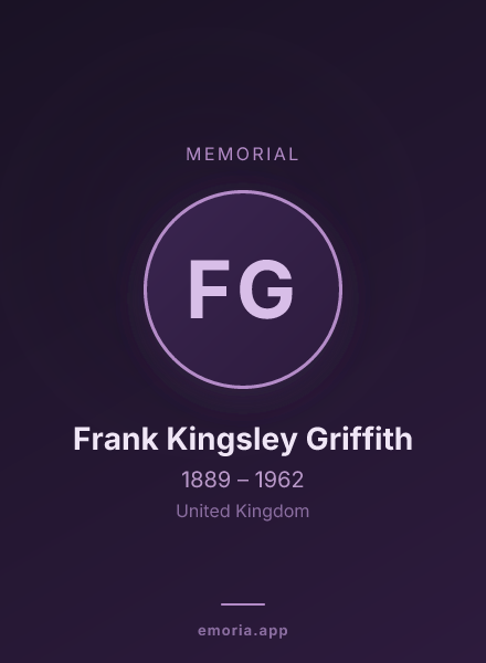 Memorial portrait of Frank Kingsley Griffith