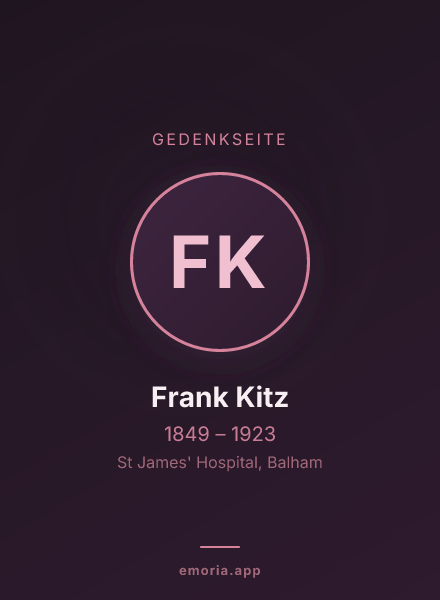 Gedenkportrait von Frank Kitz