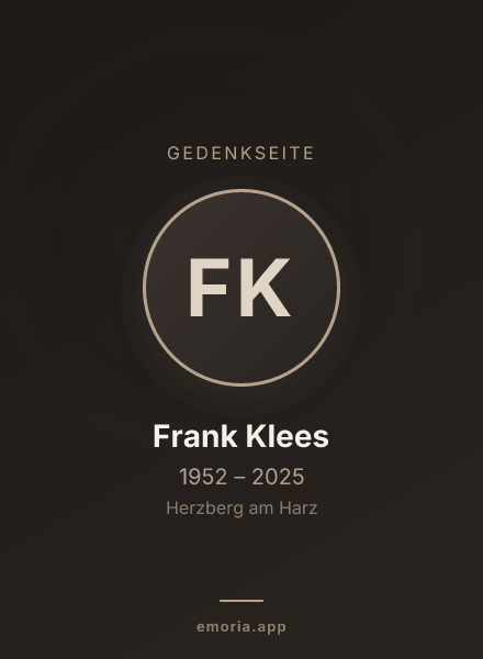 Gedenkportrait von Frank Klees