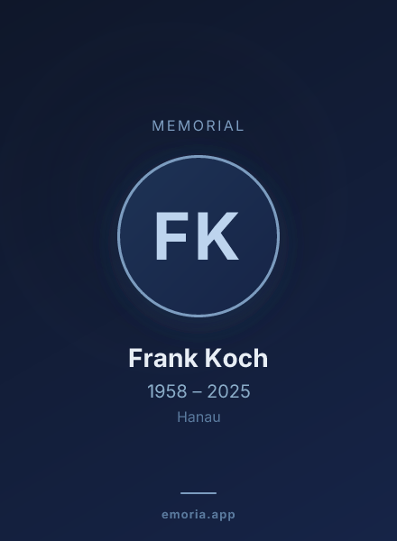 Memorial portrait of Frank Koch