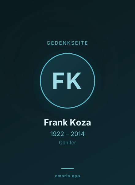 Gedenkportrait von Frank Koza
