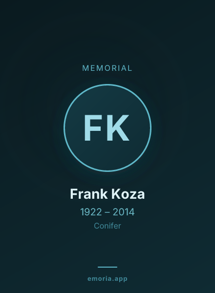 Memorial portrait of Frank Koza