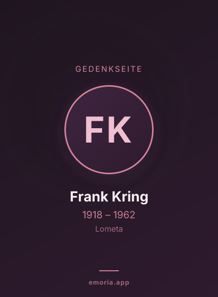 Gedenkportrait von Frank Kring