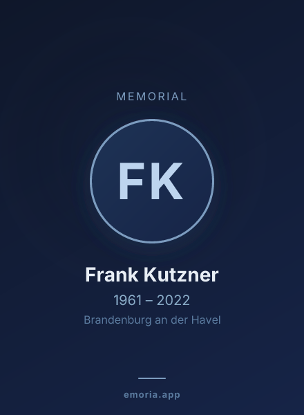 Memorial portrait of Frank Kutzner