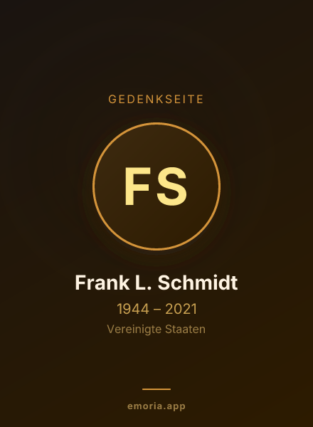Gedenkportrait von Frank L. Schmidt