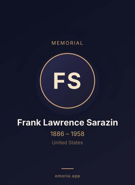 Memorial portrait of Frank Lawrence Sarazin