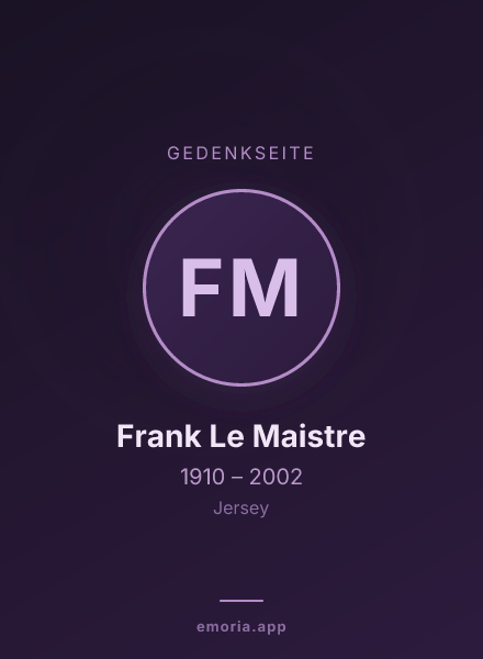 Gedenkportrait von Frank Le Maistre